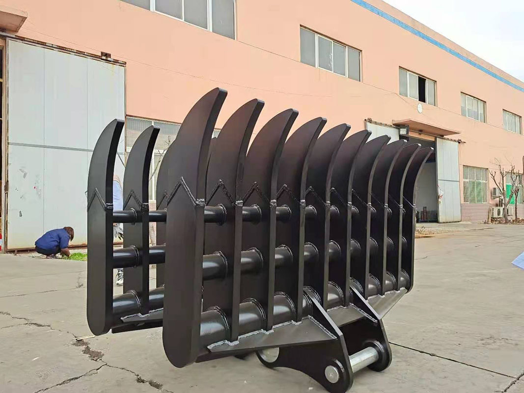 Anpassungsfähige Baggerbefestigungen Ackerland Harrow Eimer Multitooth Rake Eimer für Excavato