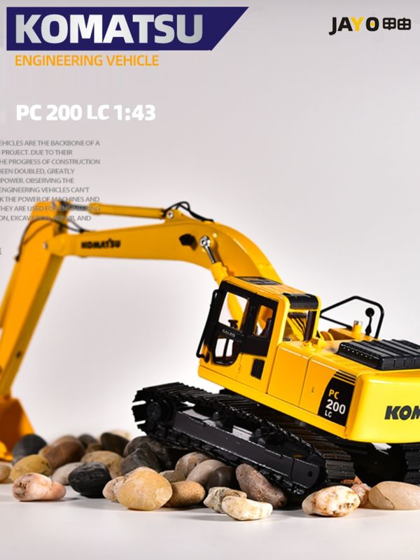 Komatsu PC200 Bagger 1/43 Skala Metallmodell Sammleröffnungs Türen