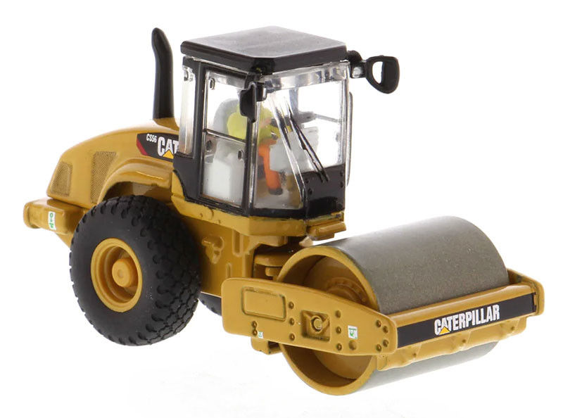 Diecast CAT CS56 Glatte Trommel Vibrationsrolle 1:87 Maßstab Konstruktionsmodell Replik