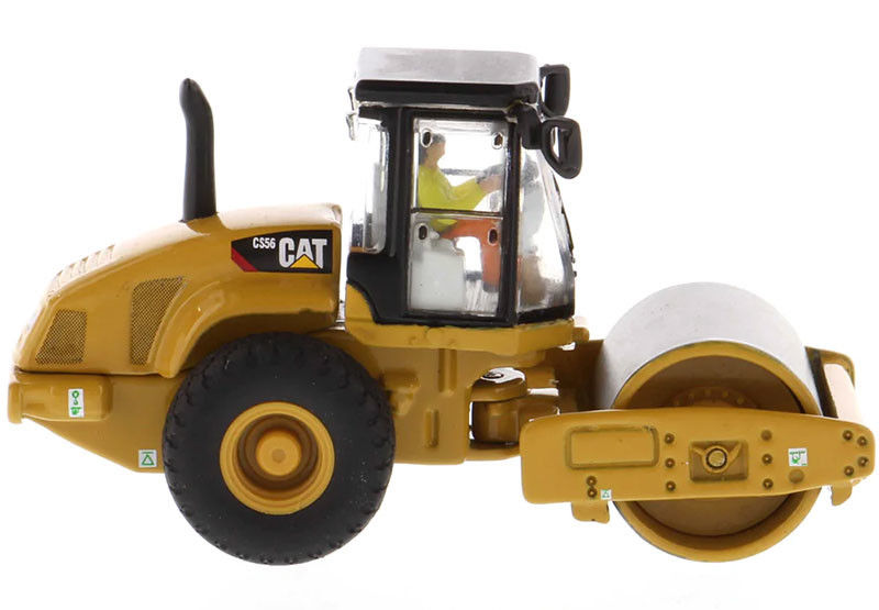 Diecast CAT CS56 Glatte Trommel Vibrationsrolle 1:87 Maßstab Konstruktionsmodell Replik