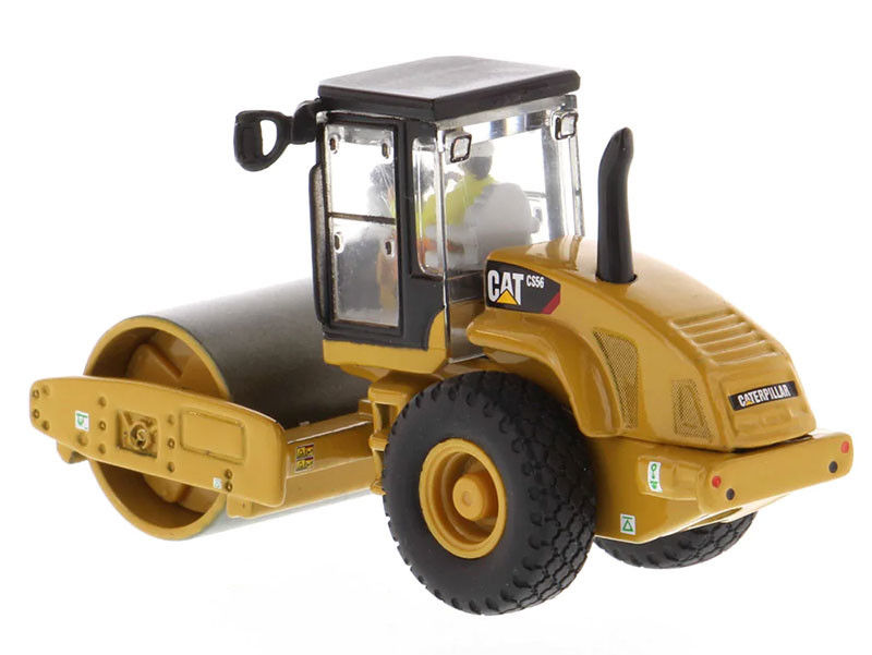 Diecast CAT CS56 Glatte Trommel Vibrationsrolle 1:87 Maßstab Konstruktionsmodell Replik