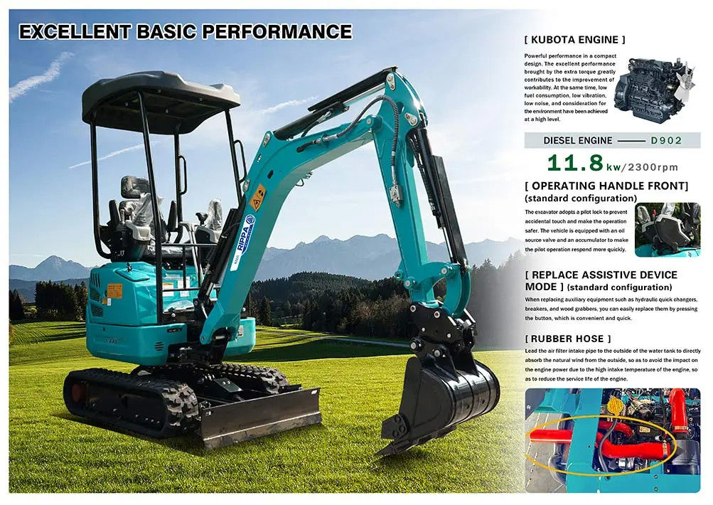 R322 Minibagger CE ISO-zertifiziert 1 Jahr Garantie für Landschaftsbau