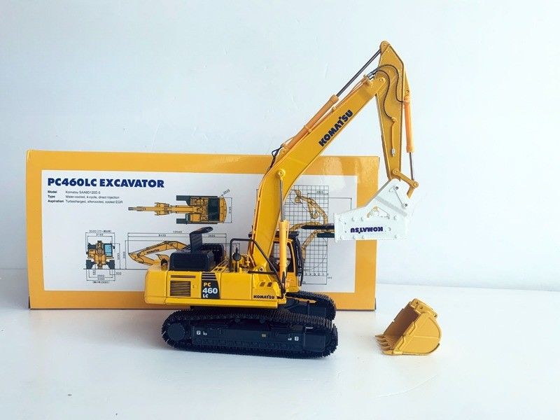 Komatsu PC460LC-8 1/50 Diecast Alloy Bagger Modell mit Hydraulik Breaker Sammler
