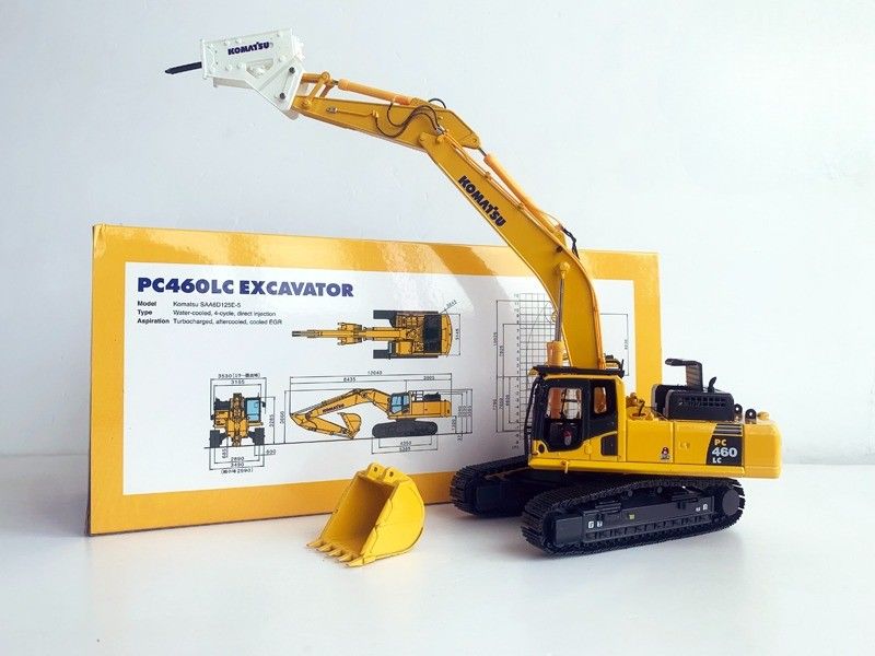 Komatsu PC460LC-8 1/50 Diecast Alloy Bagger Modell mit Hydraulik Breaker Sammler
