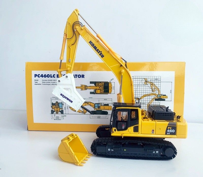 Komatsu PC460LC-8 1/50 Diecast Alloy Bagger Modell mit Hydraulik Breaker Sammler
