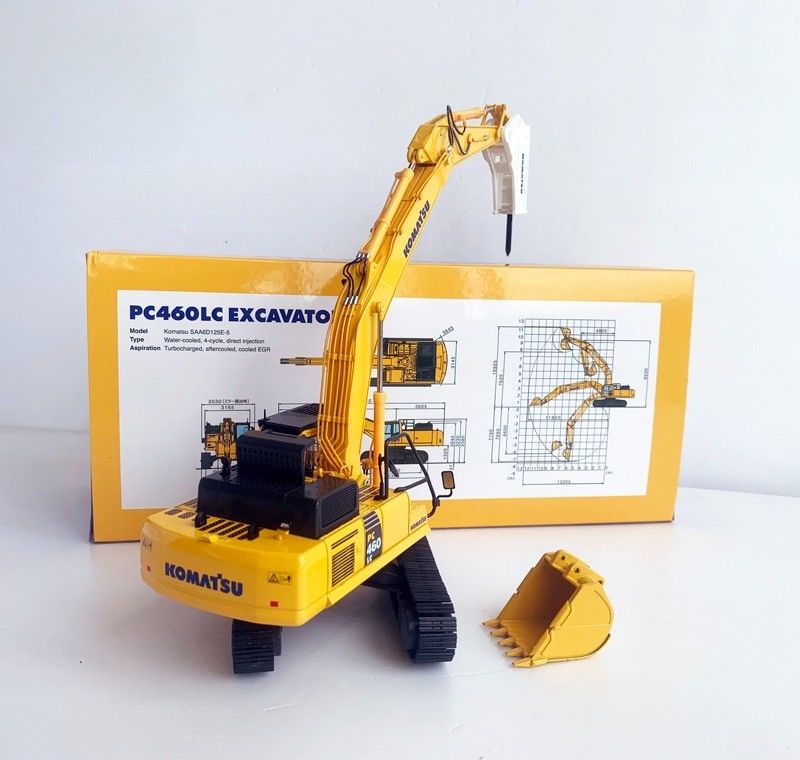Komatsu PC460LC-8 1/50 Diecast Alloy Bagger Modell mit Hydraulik Breaker Sammler
