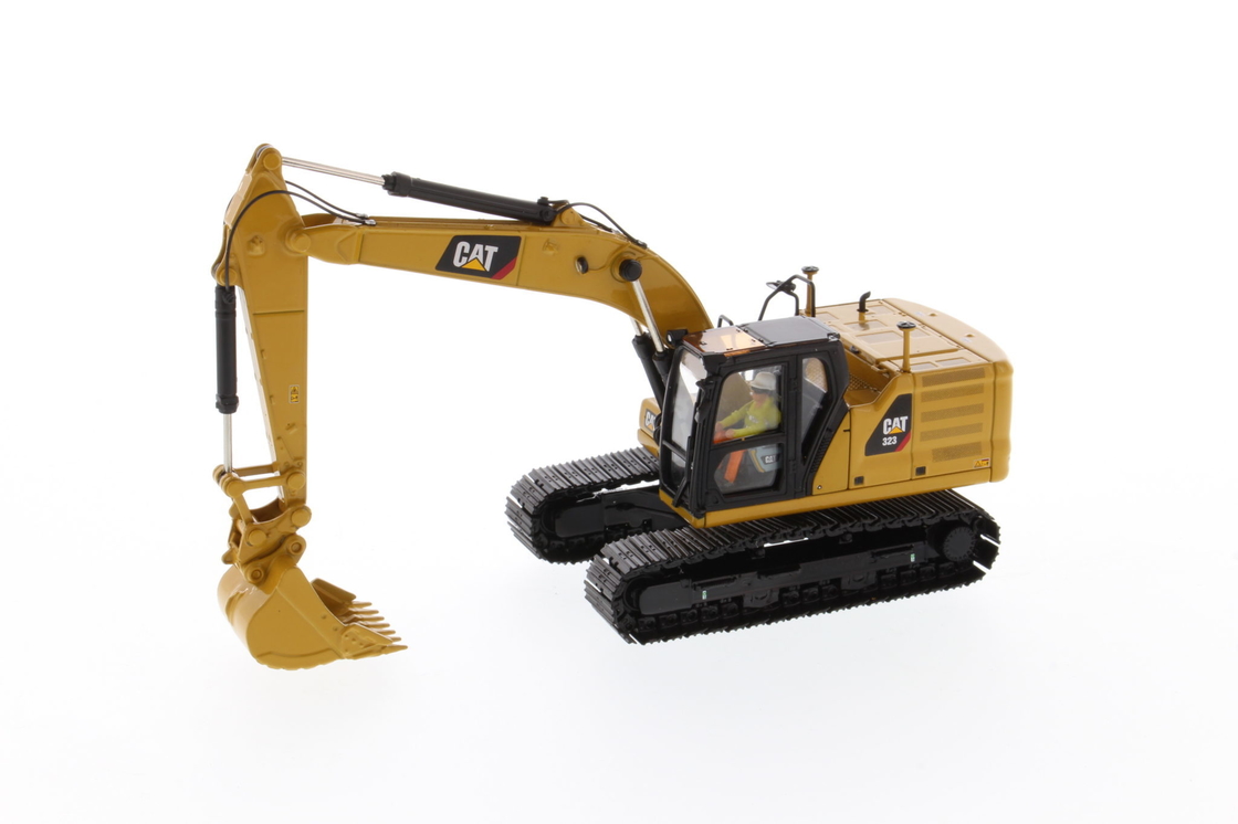 DM 1:50 CAT 323 mit Werkzeugen Druckgussbagger Maschinenbaufahrzeug 85657