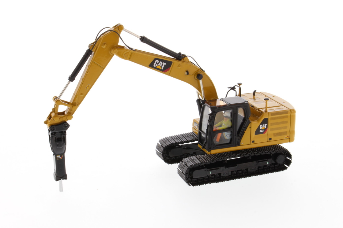 DM 1:50 CAT 323 mit Werkzeugen Druckgussbagger Maschinenbaufahrzeug 85657