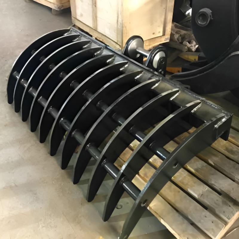 Hochwertiger, kundenspezifischer PC100-6 10-Tonnen-Bagger-Rechen-Eimer OEM-Anbau für den Bau