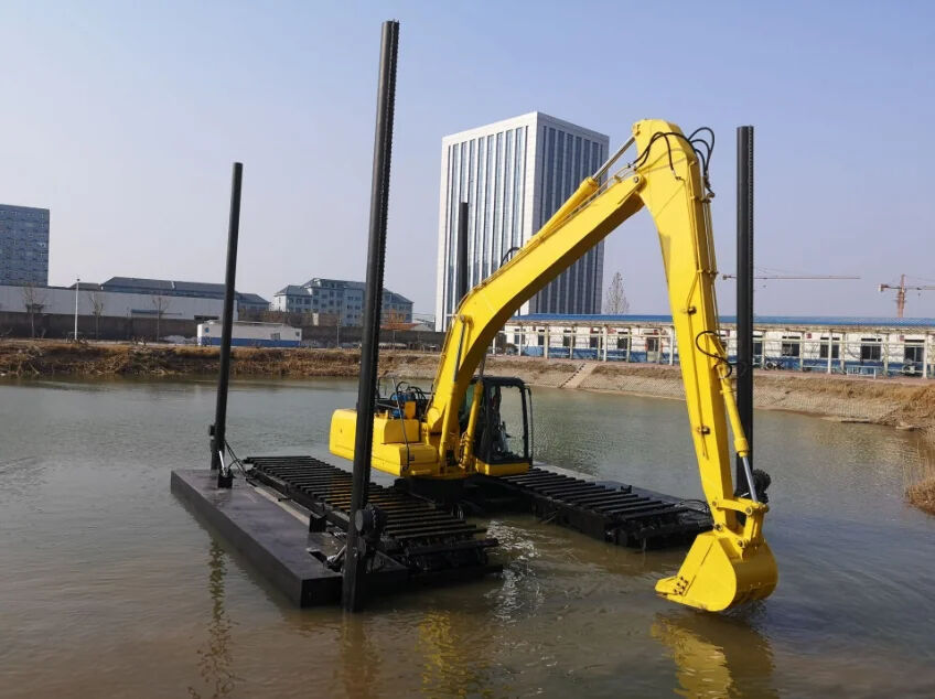 Anpassung Amphibienbagger Pontoon Untertrieb Sumpf Crawler schwimmende Plattform für Bagger Lieferant