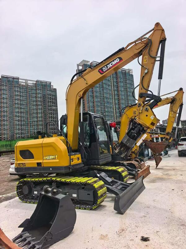 98 % neuer XCMG XE75G-Bagger mit Gummipolster-Schienenschuh und hydraulischer Schere